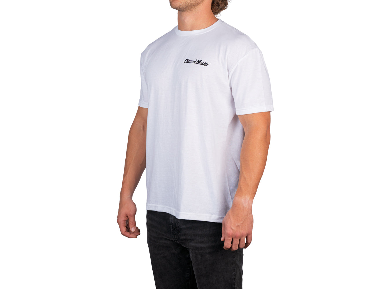 Channel Master White T-Shirt (Black Logo)