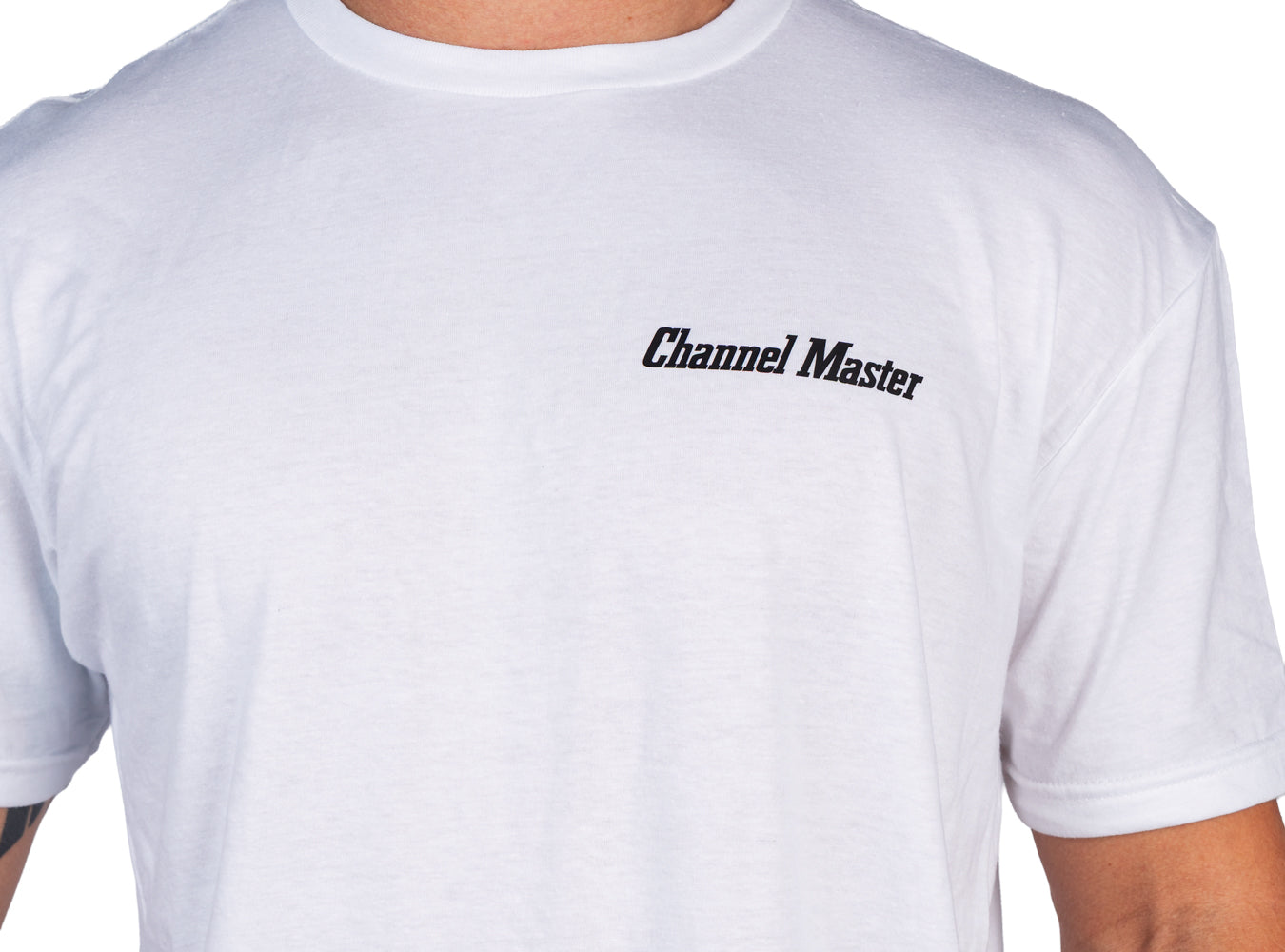 Channel Master White T-Shirt (Black Logo)