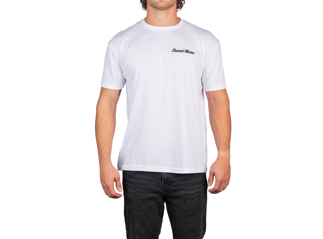 Channel Master White T-Shirt (Black Logo)