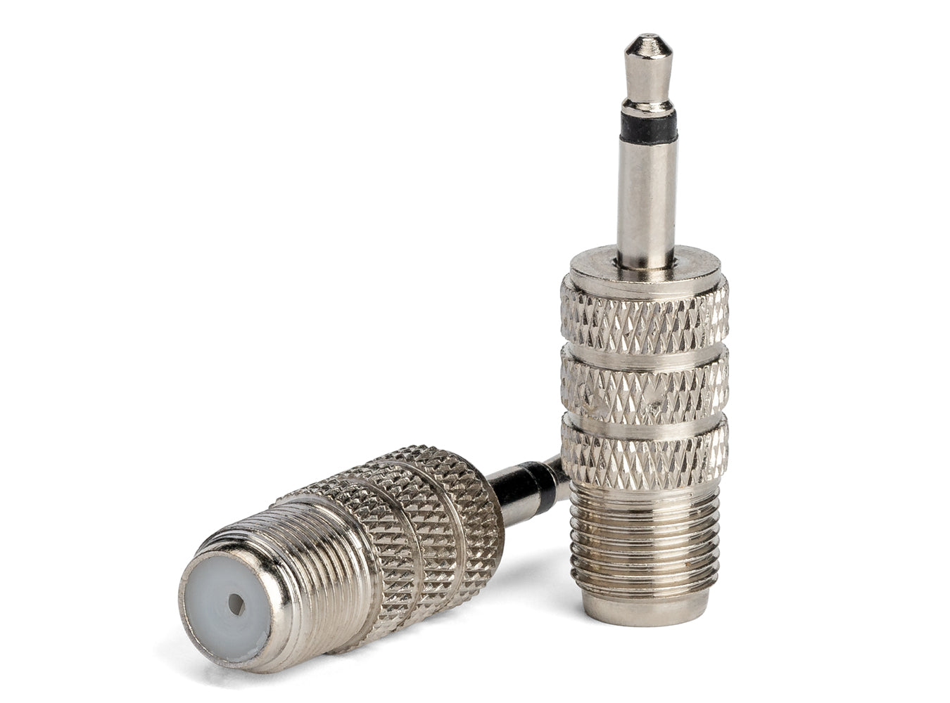 FM Antenna Adapter - 3.5mm Plug to Female F-Type Coax Connector (2 Pack)
