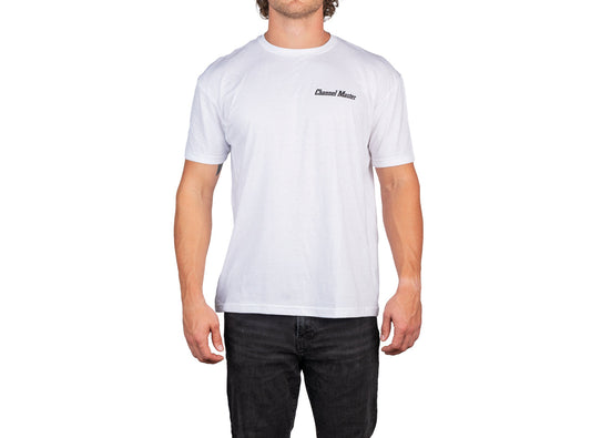 Channel Master White T-Shirt (Black Logo)
