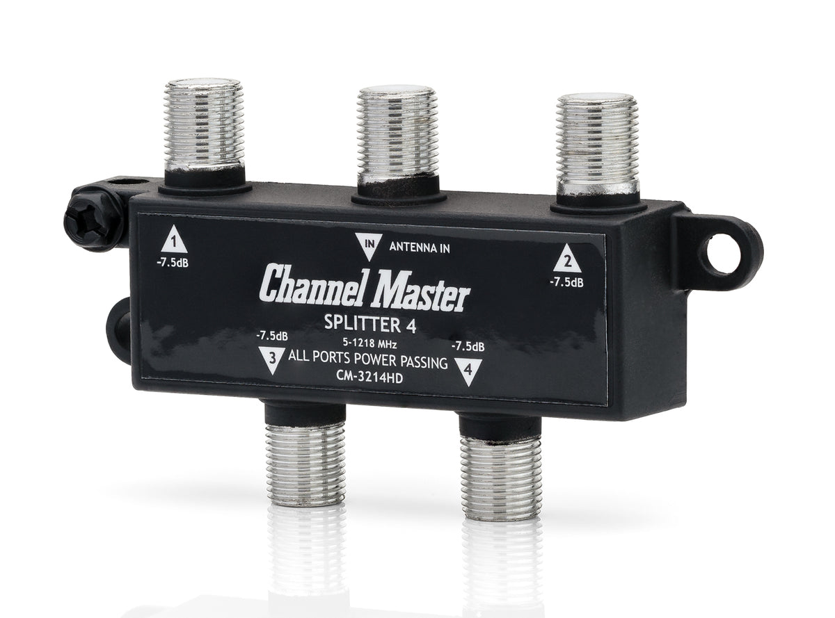 Splitter 4 for TV Antennas (4-Way) | Channel Master (CM-3214HD) Splitter 4 for TV Antennas (4-Way) | Channel Master (CM-3214HD)