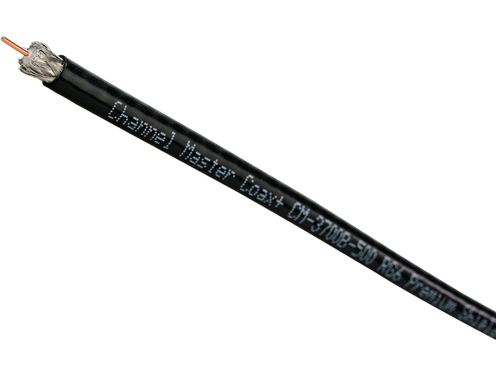 Channel Master Coax+ 500' Black Coaxial Cable (Professional-Grade) Connector, Part Number: CM-3700B