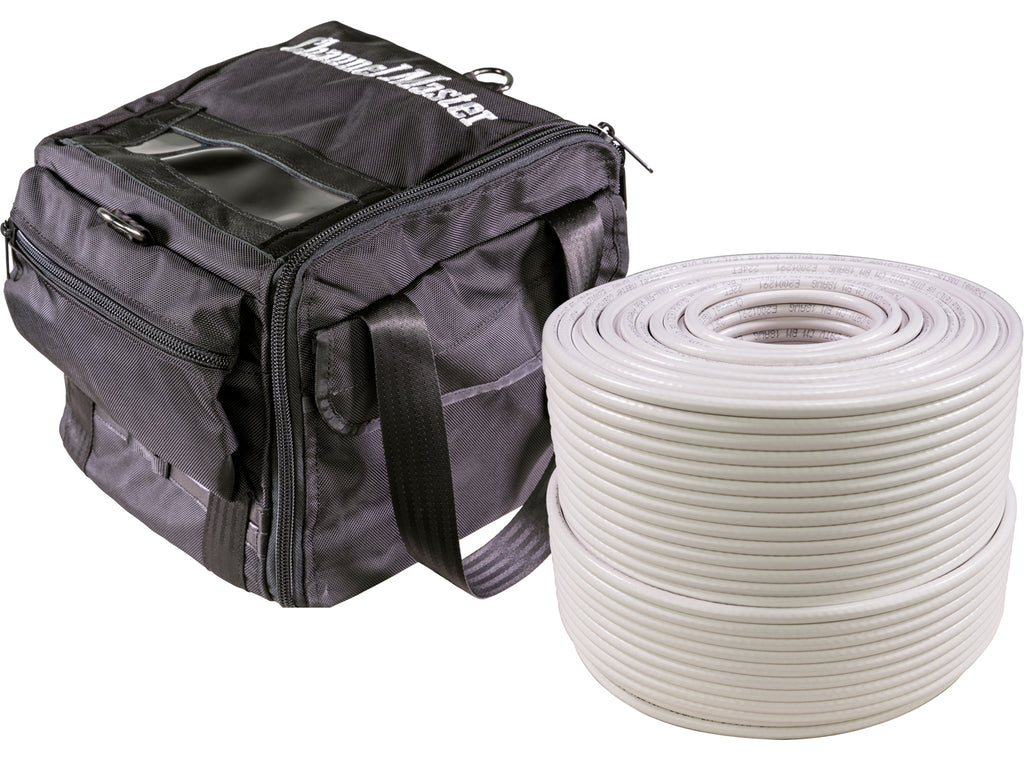Channel Master Coax+ Cable and Tool Bag System (White), Part Number: CM-3700CBW