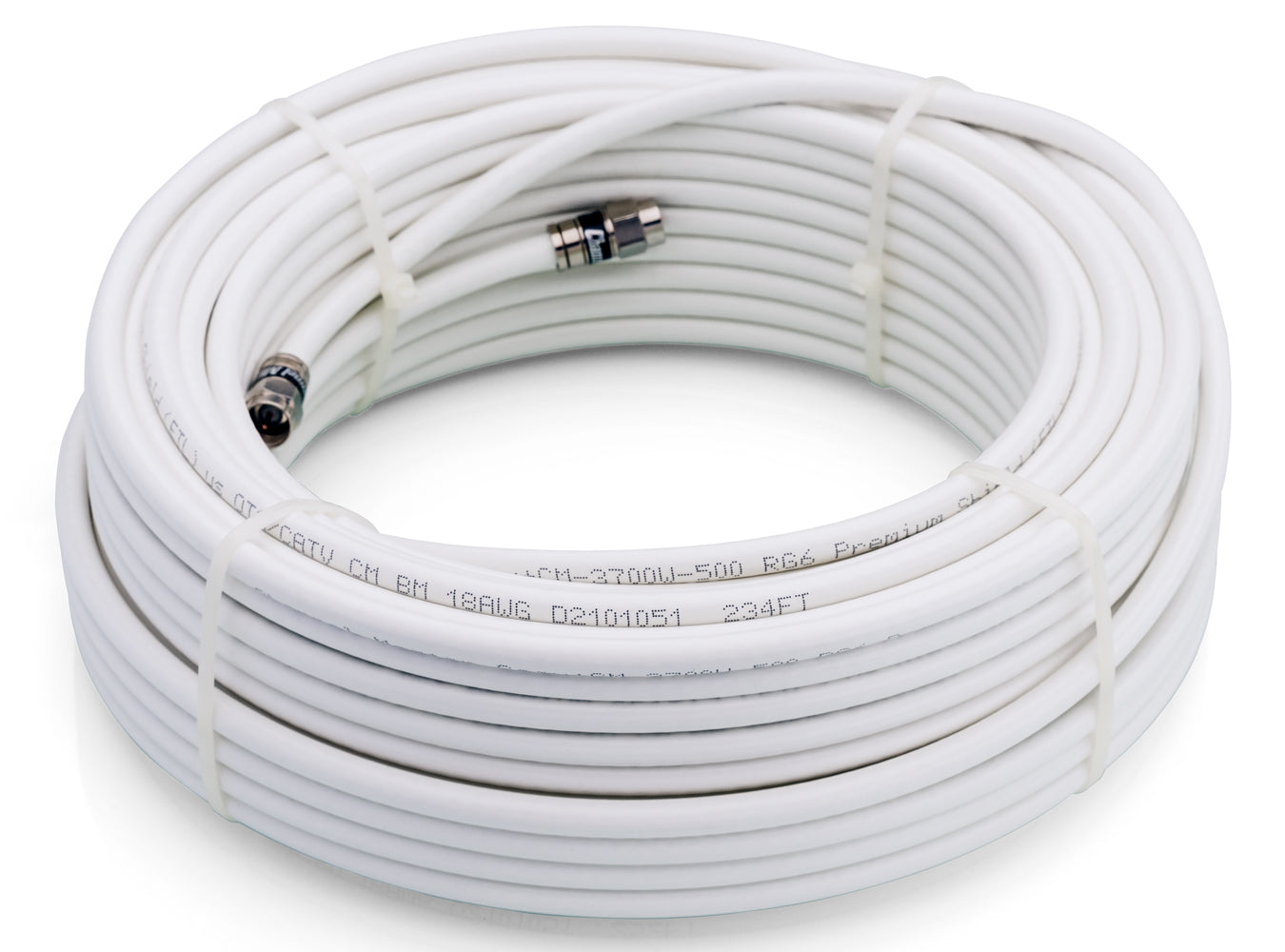 100' Coaxial Cable White