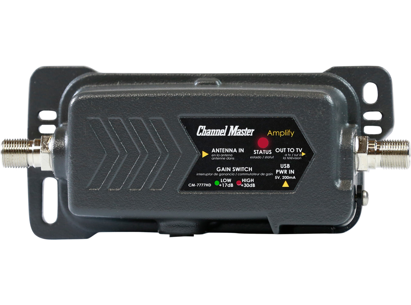 Channel Master Amplify Adjustable Gain Preamplifier Detail, Part Number: CM-7777HD