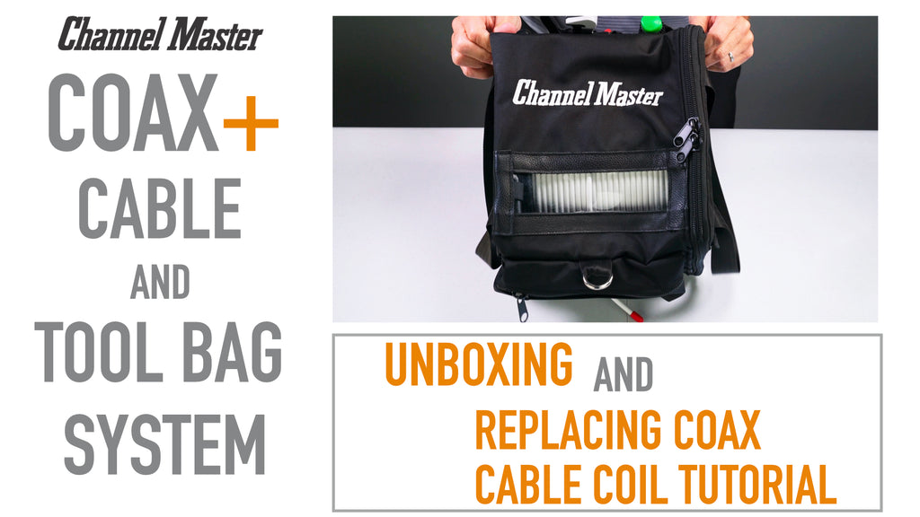 Channel Master Coax+ Cable and Tool Bag System (Black) Video, Part Number: CM-3700CBB